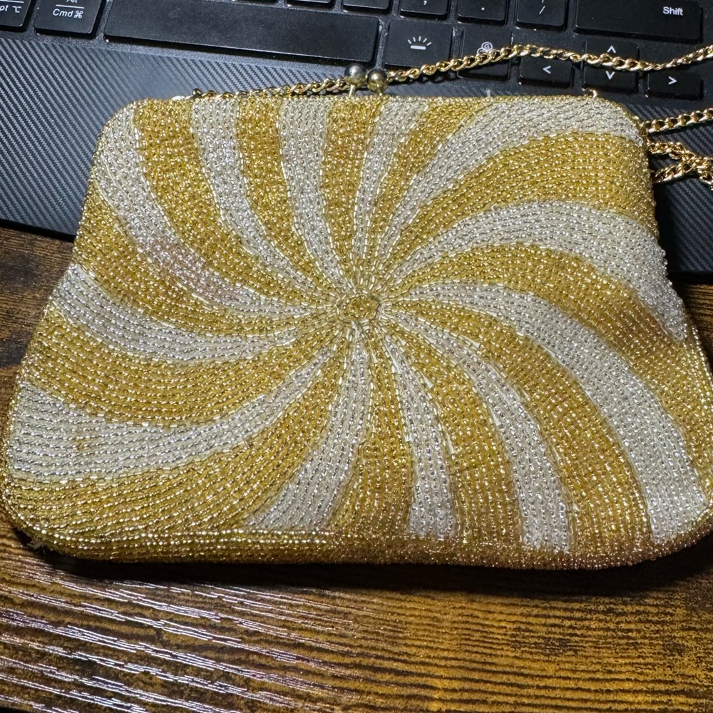 Sequin purse gold and small